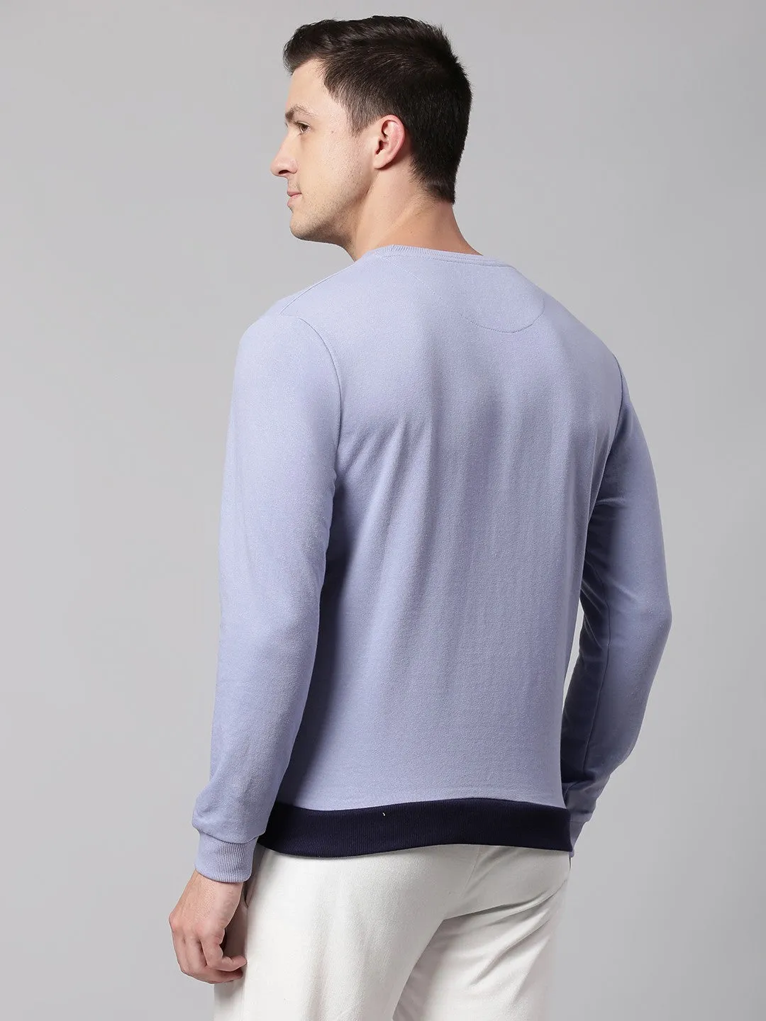 Mens Long-Sleeve Sweatshirt - Lightweight Casual Winterwear  (Powder Blue)