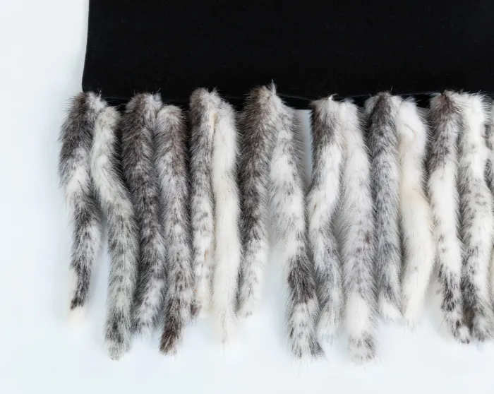 Midnight Wolf Fur Shawl