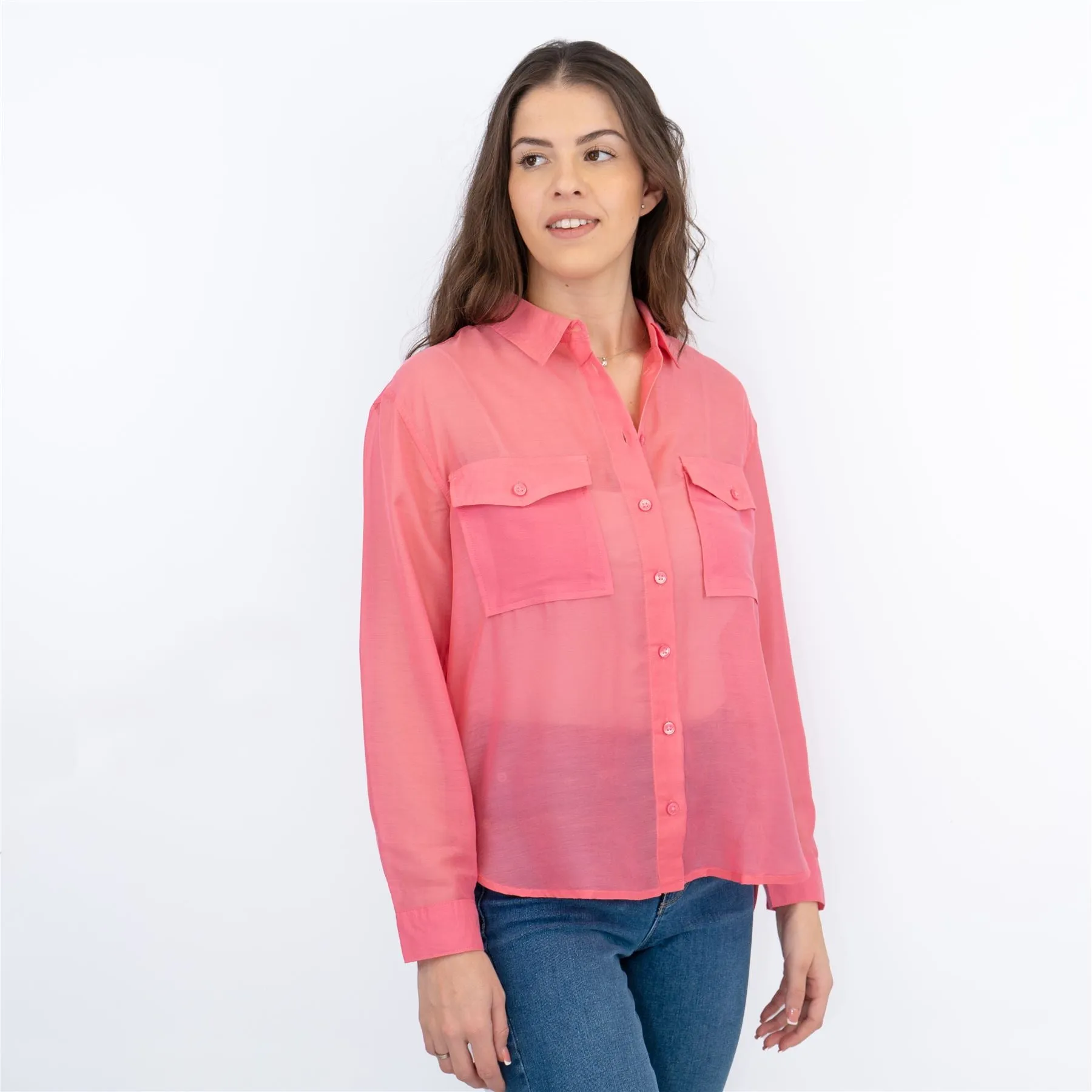 Next Pink Sheer Lightweight Long Sleeve Shirts