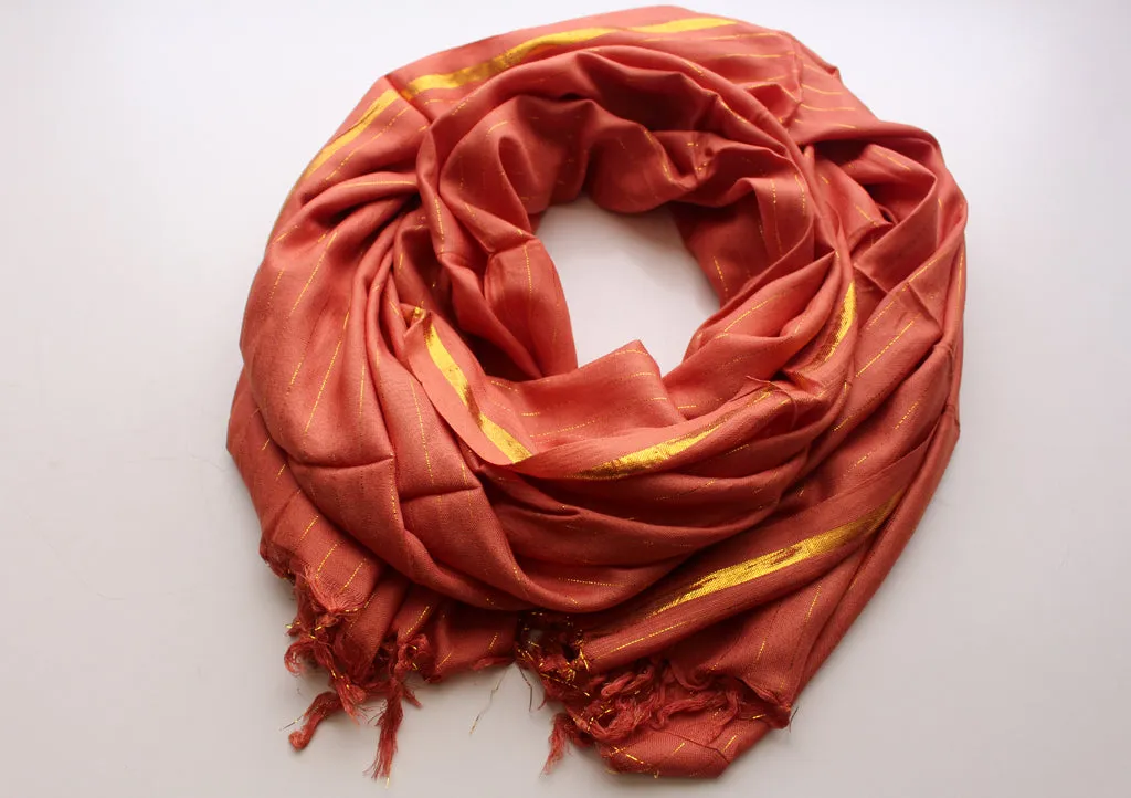 Orange Cotton Summer Scarf