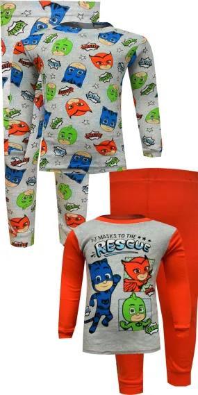 PJ Masks To The Rescue Cotton Toddler 4 Piece Pajama Set