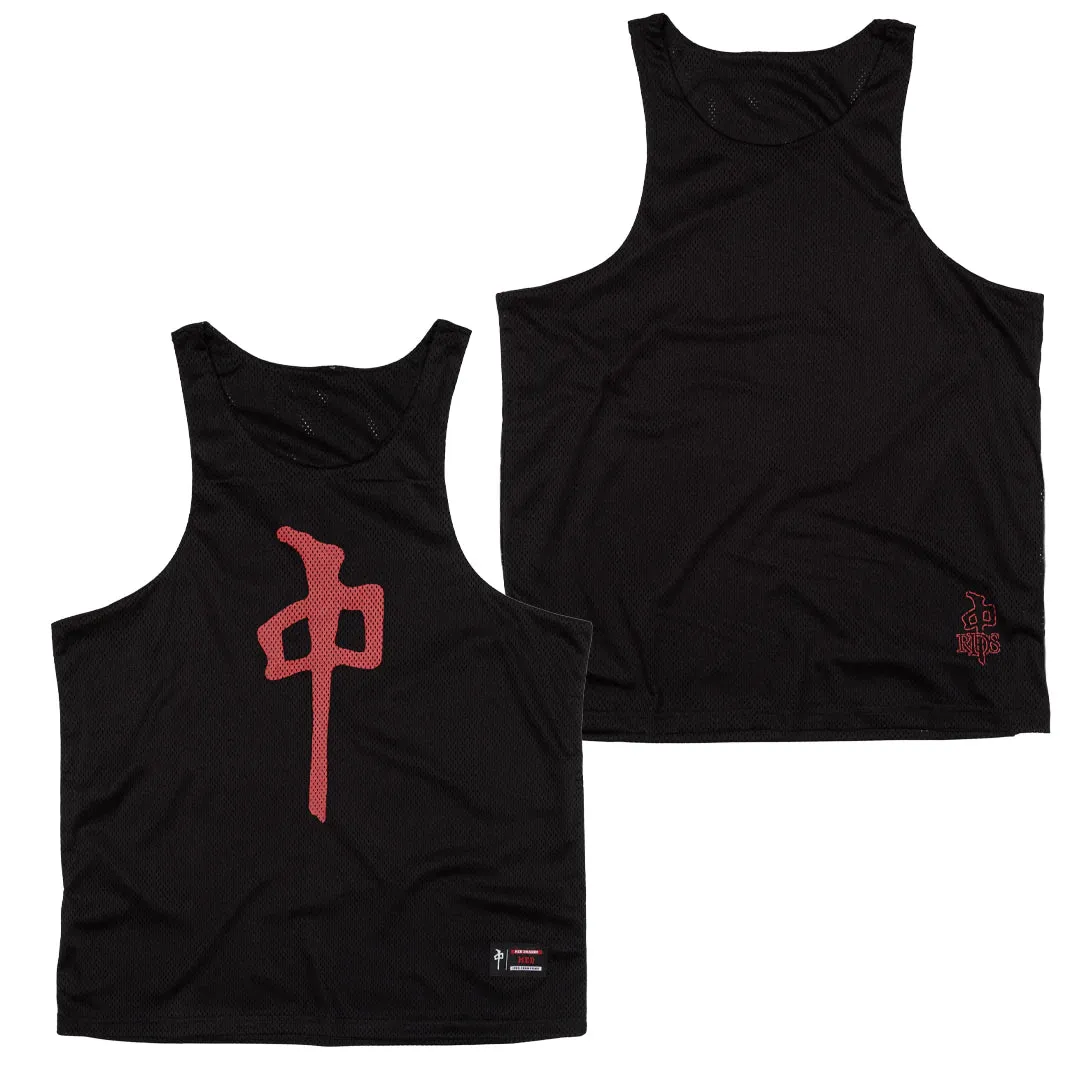 RDS Mesh Chung Tank, Black Red