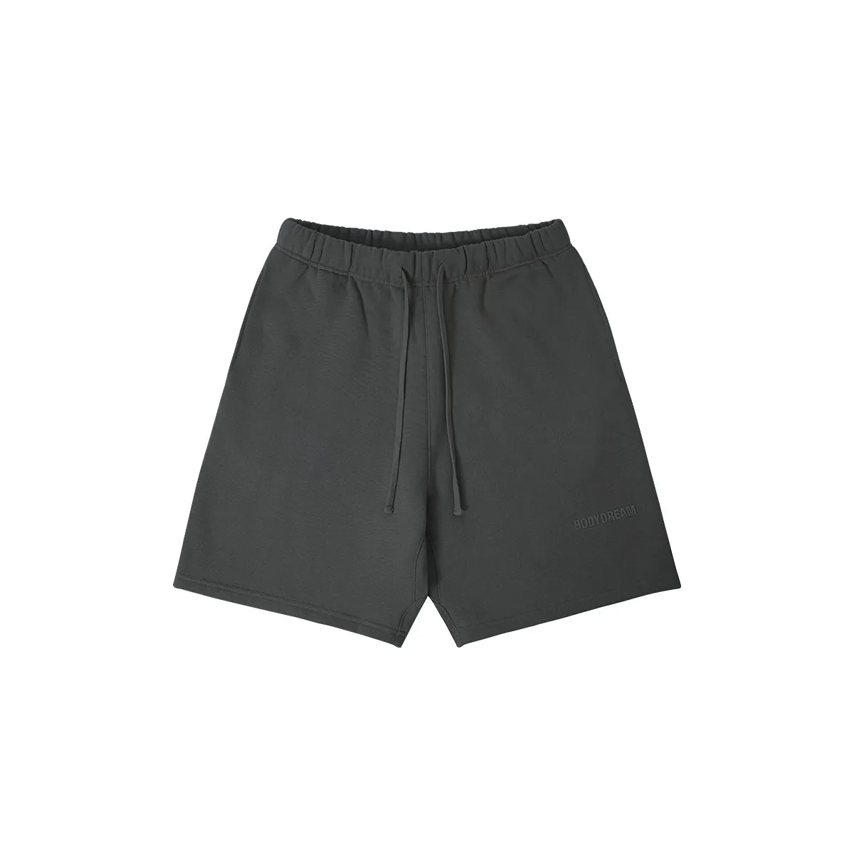 Relaxed Heavyweight Black Track Shorts