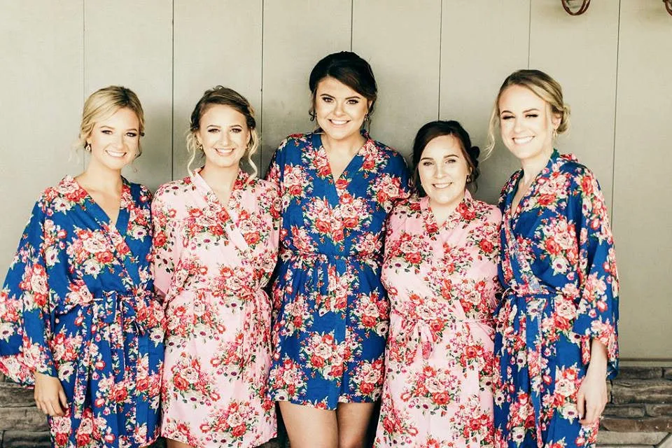 Set of 6 Bridesmaid Floral Robes, Bridesmaid Robes, Kimono Robe, Floral Robe, Bride Robe, Bridesmaid Robe, Bridal Party Robe