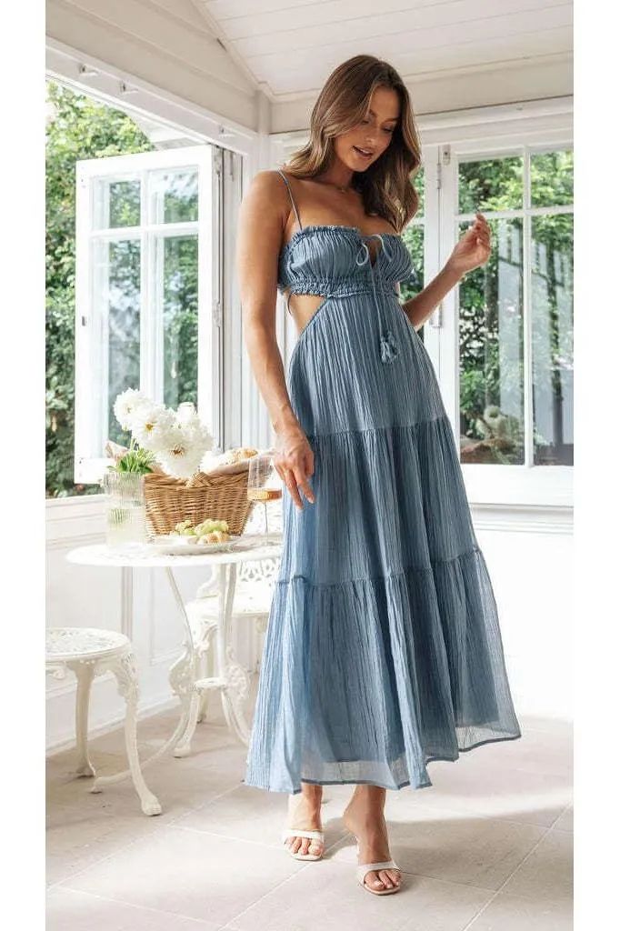 Sleeveless Splicing Long Swing Dress