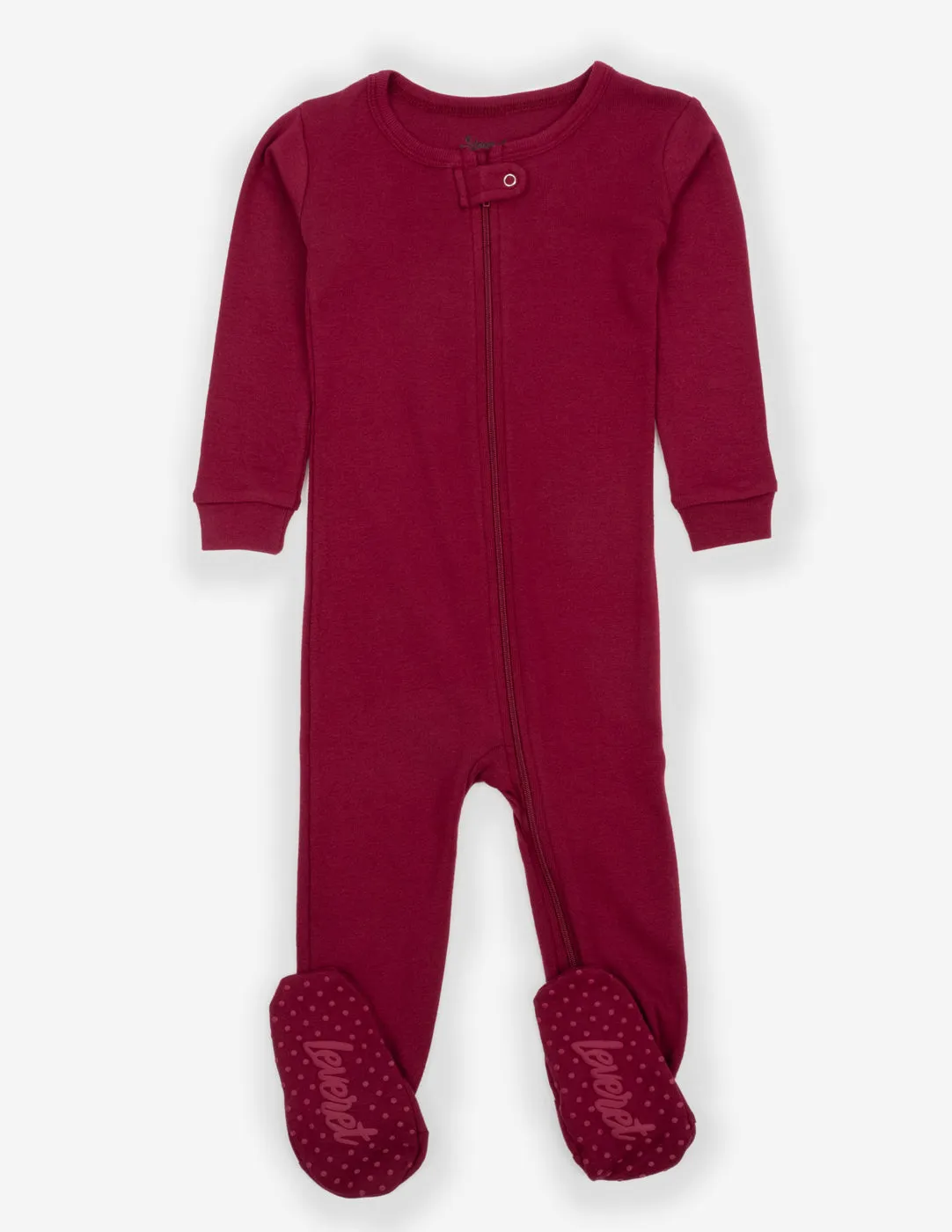 Solid Color Maroon Footed Pajamas