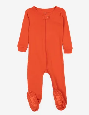 Solid Color Orange Footed Pajamas