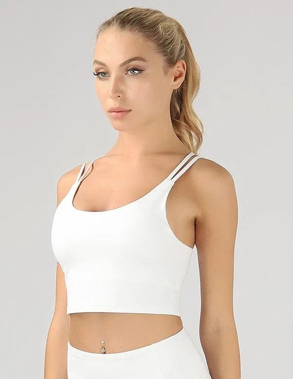 Split Shoulder Strap Crop Top