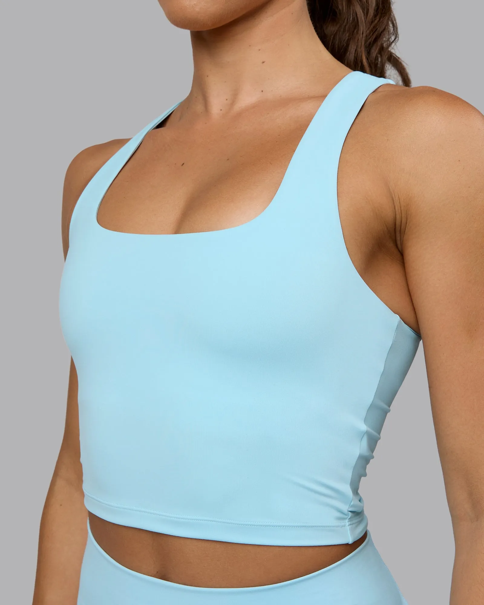 Staple Square Neck Active Shelf Bra Tank - Crystal Blue