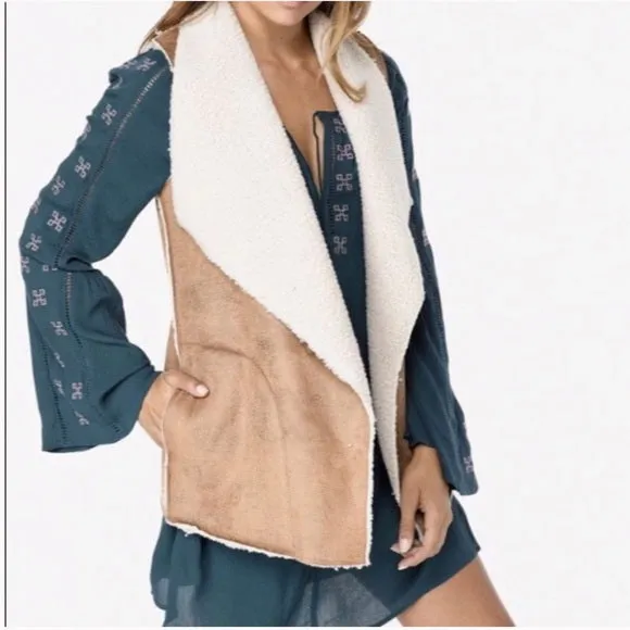 Suede Sherpa Vest