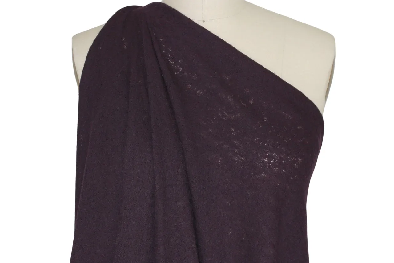 Wool Raschel Gauzy Jersey - Deep Eggplant