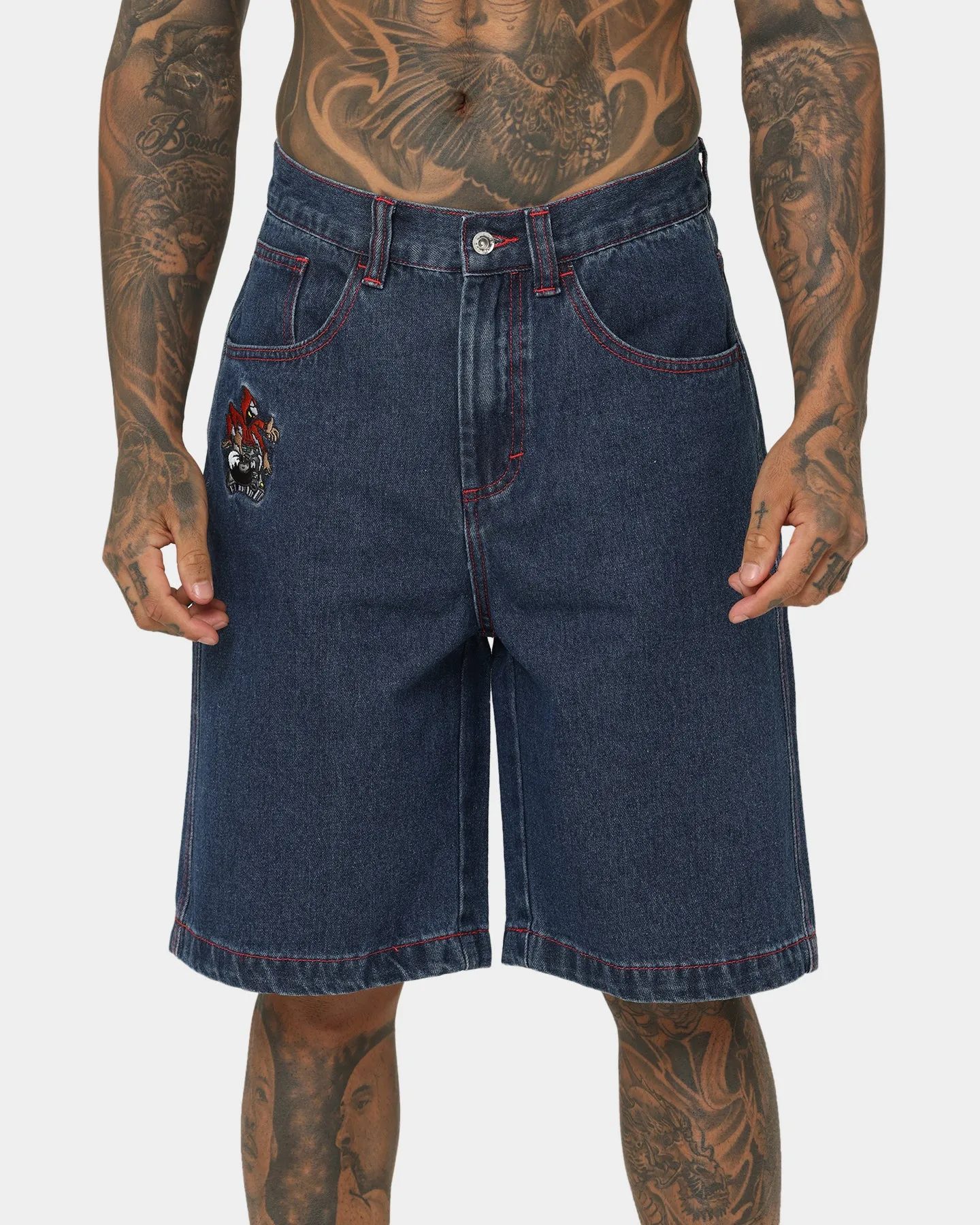 X-Large Scratch Man Shorts Blue Denim